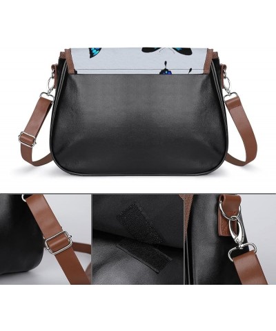 Black, Illustration, Graffiti Women Crossbody Clutch Purse Handbag Shoulder Bags Style-4 $21.32 Crossbody Bags