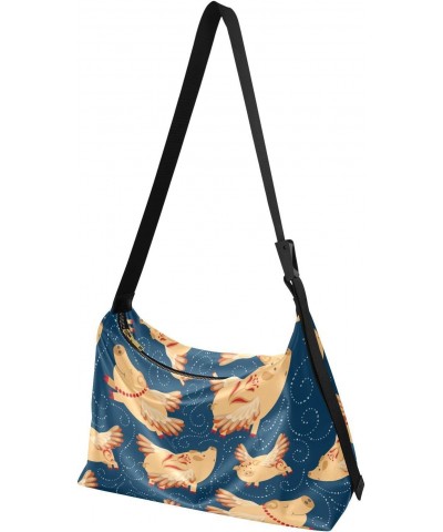 Sling Bags Crossbody Flying Pigs in A Dark Blue Sky Boys Large Sling Bag Men Sling Bags Crossbody $19.46 Hobo Bags