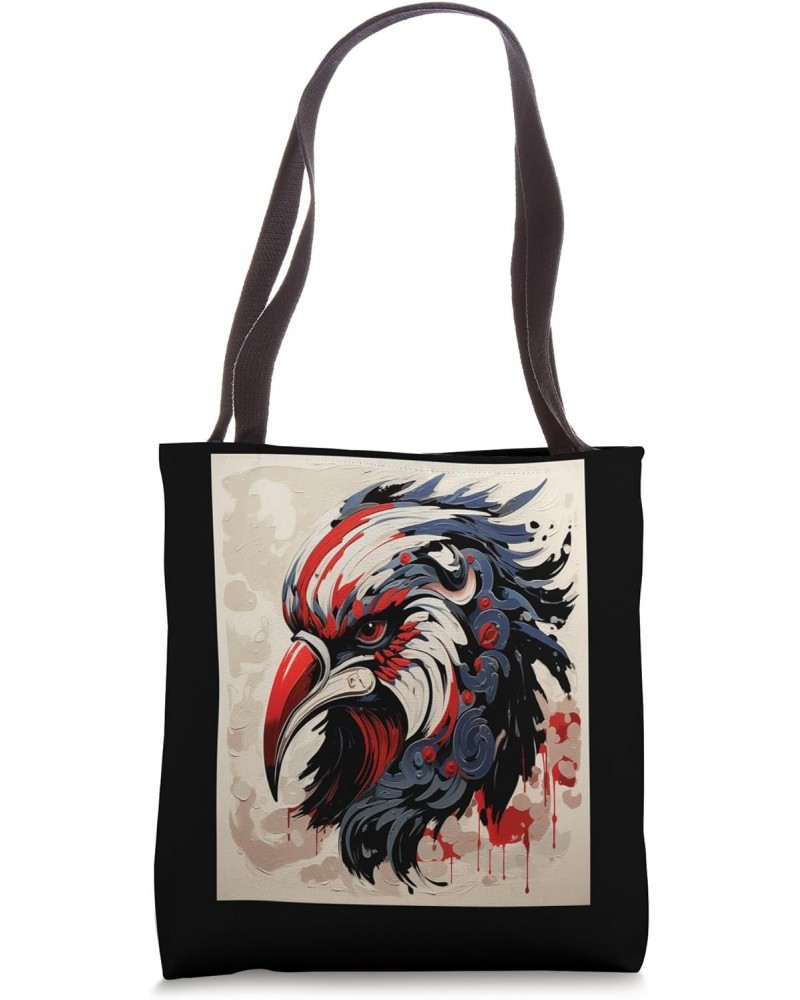 Japanese Art Woodblock Art Print Kabuki Mask Crow Emotions A Tote Bag $15.25 Totes