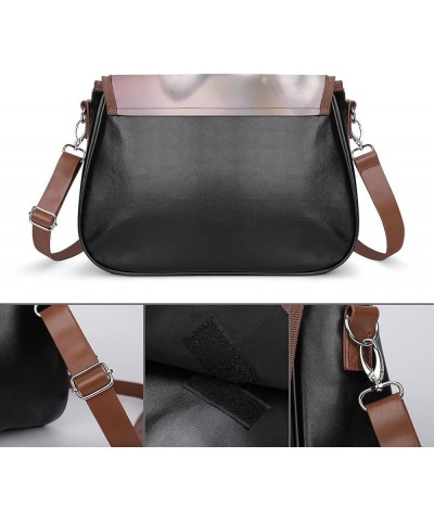 Printed Crossbody Bag Shoulder Bag PU Leather Women's Designer Satchels Animal Little Monkey Color6 $17.20 Satchels