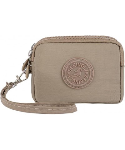 Coin Purse With Zipper Mini Change Wallet for Women Coin Pocket Mini Money Wallet for Women Credit Card (Pink) Khaki $12.38 W...