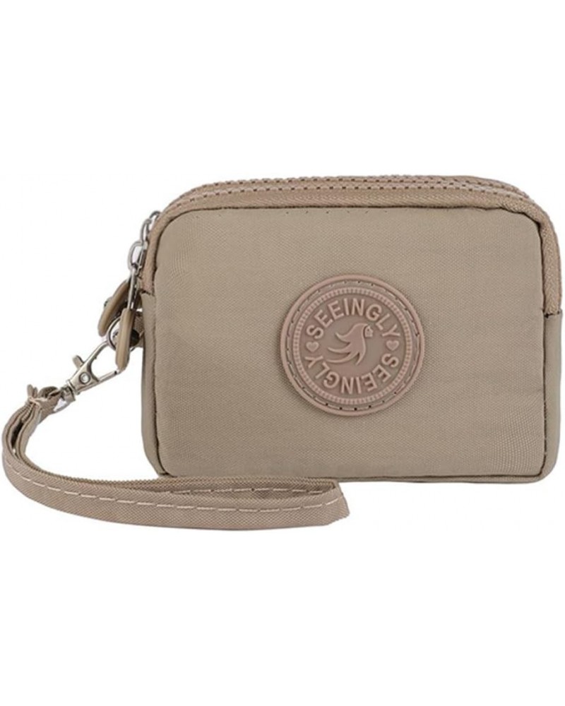 Coin Purse With Zipper Mini Change Wallet for Women Coin Pocket Mini Money Wallet for Women Credit Card (Pink) Khaki $12.38 W...