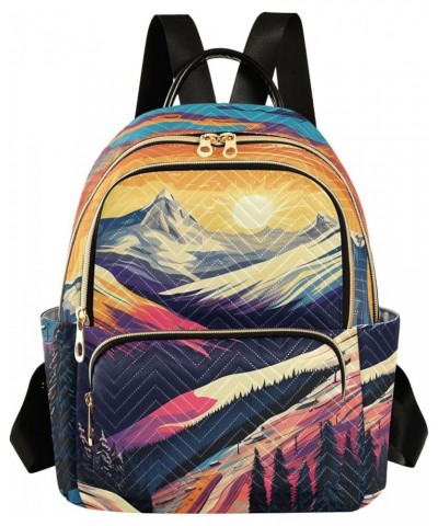 Colorful Sunset Rays Fashion Travel Backpack for Women Multi Pockets Lightweight Purse for Women-S Multicolor Small $17.66 Ba...