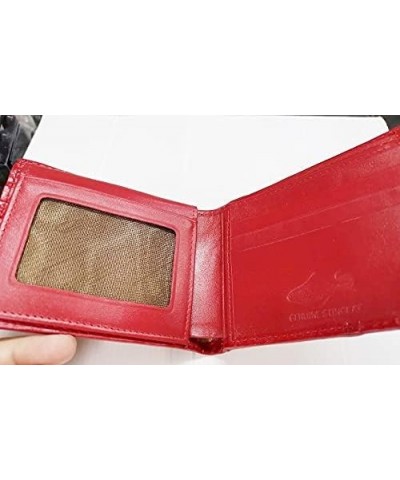 Genuine Stingray Skin Leather Bifold Wallet Card men red white $33.92 Wallets