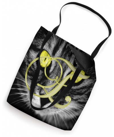 E Yellow Cat Eye Kitten Kitty Pet Animal Initial Letter Name Tote Bag $11.58 Totes