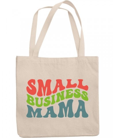 Small Business Mama, Entrepreneur Mother Quote, Groovy Retro Wavy Text Merch Gift, 12oz Canvas Tote Bag $13.50 Totes