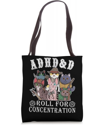 Cats RPG Gamer Roll For Concentration D20 Dice Nerdy Men Kid Tote Bag $11.89 Totes