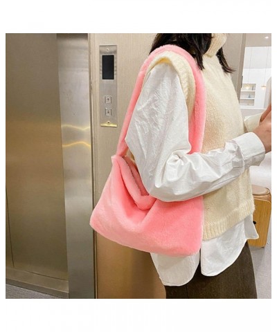 Y2K Fluffy Shoulder Bag Retro Classic Plush Purse Fluffy Clutch Shoulder Tote Handbag with Zipper Closure (Black) Pink $13.45...