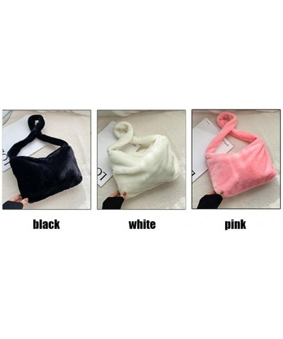 Y2K Fluffy Shoulder Bag Retro Classic Plush Purse Fluffy Clutch Shoulder Tote Handbag with Zipper Closure (Black) Pink $13.45...