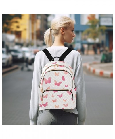 Pink Watercolor Butterfly Backpack Purse for Women Small Mini Women's Fashion Backpack for Lady Women Holiday Gifts,M Small $...