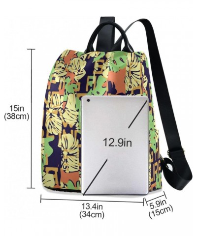 Women Fashion Backpack - Tropical Patchwork, Anti Theft Casual Daypack Shoulder Bag Purse for Travel Work 15 inches $20.50 Ba...