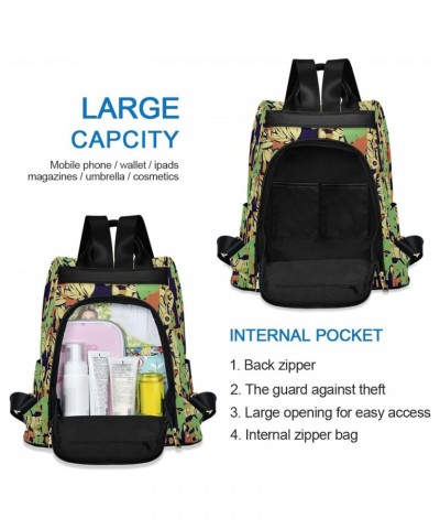 Women Fashion Backpack - Tropical Patchwork, Anti Theft Casual Daypack Shoulder Bag Purse for Travel Work 15 inches $20.50 Ba...