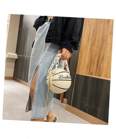 2 Pcs Basketball Bag Pink Tote Mini Sling Bag for Women Leather Shoulder Bag Leather Crossbody Off-whitex3pcs $17.86 Clutches