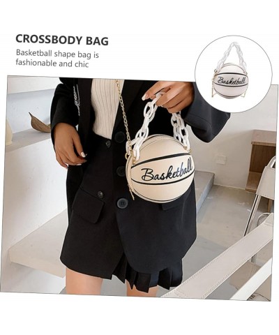 2 Pcs Basketball Bag Pink Tote Mini Sling Bag for Women Leather Shoulder Bag Leather Crossbody Off-whitex3pcs $17.86 Clutches