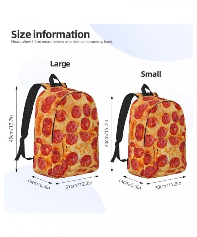 3d Pizza Pepperoni Print Unisex Canvas Backpack Cute Backpack For Travel Sports Casual Aesthetic Backpack Black Medium $16.98...