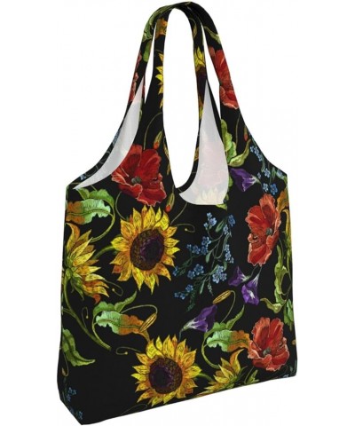 Sunflowers Single Shoulder Commuter Canvas Tote Bags For Women And Men Sunflowers 21 $11.87 Totes