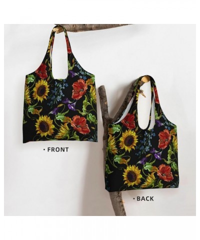 Sunflowers Single Shoulder Commuter Canvas Tote Bags For Women And Men Sunflowers 21 $11.87 Totes