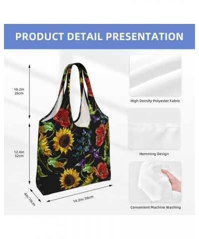 Sunflowers Single Shoulder Commuter Canvas Tote Bags For Women And Men Sunflowers 21 $11.87 Totes