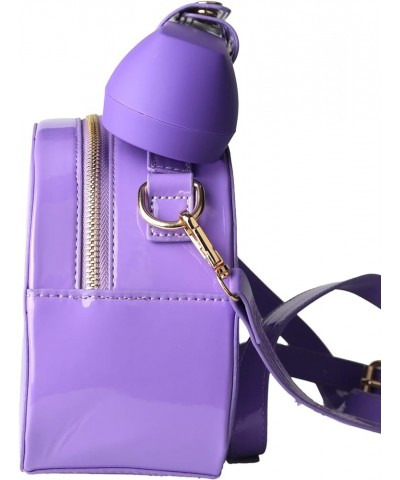 Retro dial telephone Crossbody Shoulder Bag,Pu Movable microphone Purse for Women Purple $12.64 Shoulder Bags