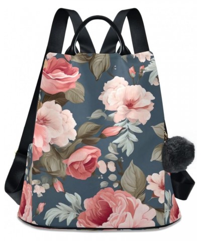 Floral Flower Watercolor Womens Backpack Purse Anti Theft Travel Backpack Shoulder Bag Casual Daypack for Women Work Ladies T...