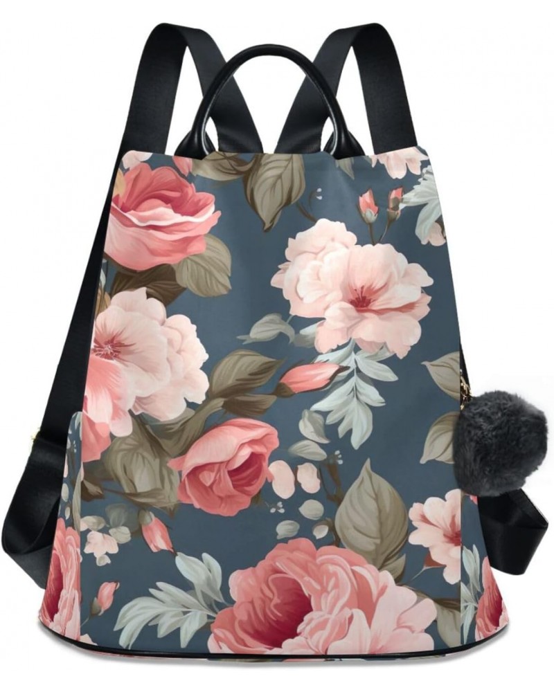 Floral Flower Watercolor Womens Backpack Purse Anti Theft Travel Backpack Shoulder Bag Casual Daypack for Women Work Ladies T...