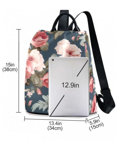 Floral Flower Watercolor Womens Backpack Purse Anti Theft Travel Backpack Shoulder Bag Casual Daypack for Women Work Ladies T...