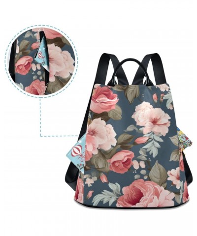 Floral Flower Watercolor Womens Backpack Purse Anti Theft Travel Backpack Shoulder Bag Casual Daypack for Women Work Ladies T...