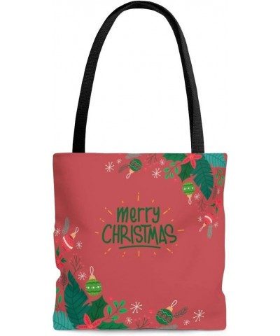 Merry Christmas Balls Kelly Moore XMmas Red AOP Tote Bag $17.80 Totes