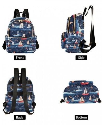 Sea Life with Sailboats Woman's Backpack, Casual Daypack Backpacks, Festival Backpack, M Sea Life With Sailboats-9 Medium $22...