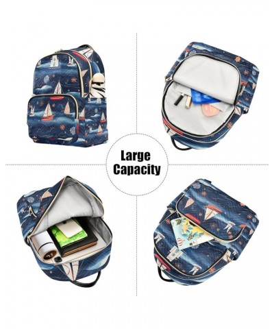 Sea Life with Sailboats Woman's Backpack, Casual Daypack Backpacks, Festival Backpack, M Sea Life With Sailboats-9 Medium $22...