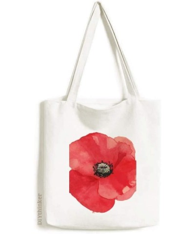 Watercolour Red Flower Painting Corn Tote Canvas Bag Shopping Satchel Casual Handbag $17.35 Totes