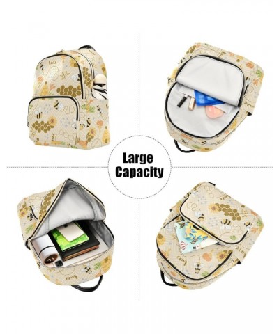 Bees Backpack Purse for Women Small Mini Women's Fashion Backpack with Strap Handbag Lady Purse,M Medium $15.75 Backpacks