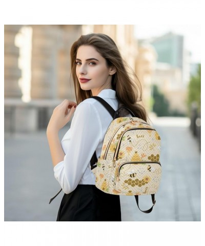 Bees Backpack Purse for Women Small Mini Women's Fashion Backpack with Strap Handbag Lady Purse,M Medium $15.75 Backpacks