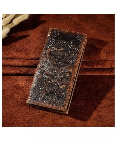 Embossed Men's Wallet Long Multi-Card Wallet Personalized Handmade Wallet Clutch Bag (Color : D, Size : 18 * 9 * 1cm) 18*9*1c...