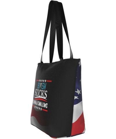 Joe Biden Sucks Kamala Harris Swallows Women'S Casual One Shoulder Carry Shopping Bag Large Capacity Working Storage Handbag ...