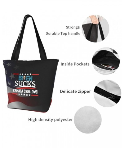 Joe Biden Sucks Kamala Harris Swallows Women'S Casual One Shoulder Carry Shopping Bag Large Capacity Working Storage Handbag ...