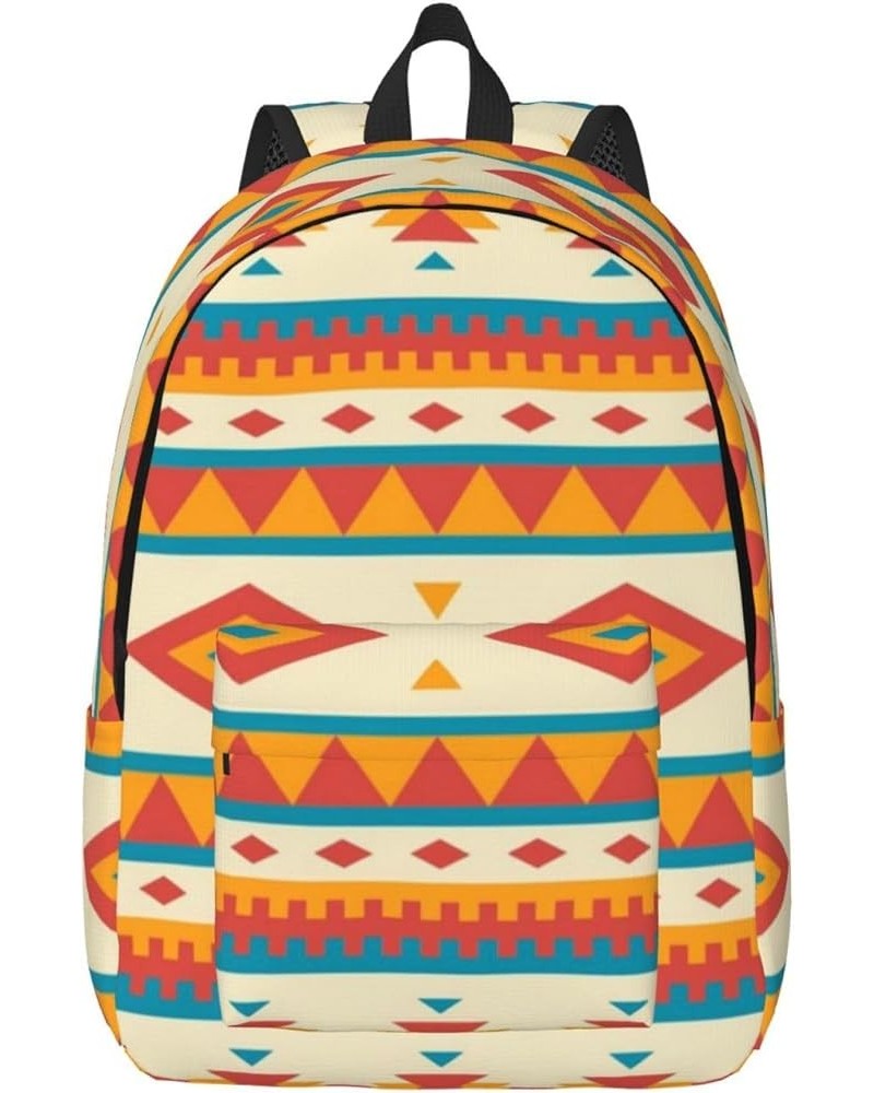 Native American Print Unisex Canvas Backpack Cute Backpack For Travel Sports Casual Aesthetic Backpack Black Small $26.41 Bac...