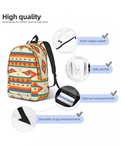 Native American Print Unisex Canvas Backpack Cute Backpack For Travel Sports Casual Aesthetic Backpack Black Small $26.41 Bac...