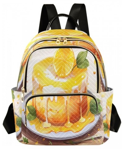 Lemon Cake Quilted Backpack for Women Shoulder Bag Purses Travel Bags for Nurse Work Daily M Medium $18.28 Backpacks