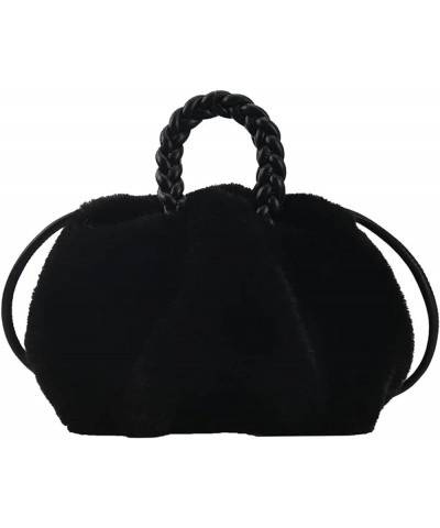 Dearanswer Fluffy Furry Tote Bag for Women Soft Portable Plush Shoulder Bag Small Crossbody Wallet Top Handle Purse Black $7....