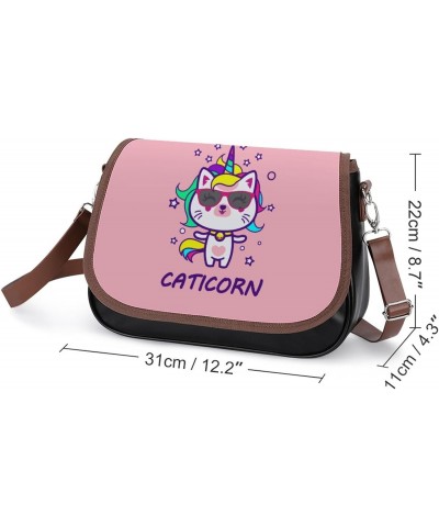 Unicorn Cat Messenger Bag Casual Crossbody Shoulder Bags Lightweight Waterproof Fashion Purse for Women $19.27 Shoulder Bags