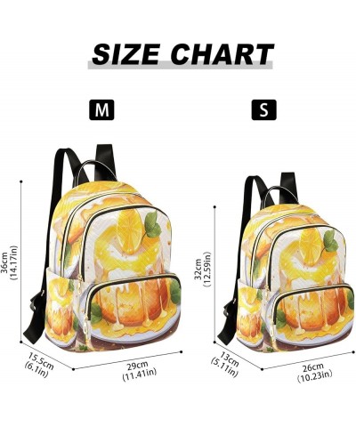 Lemon Cake Quilted Backpack for Women Shoulder Bag Purses Travel Bags for Nurse Work Daily M Medium $18.28 Backpacks