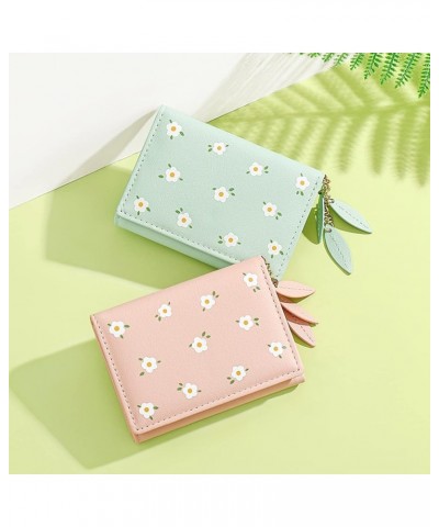 Ladies Small Fashion Floral Print Purse Multi Card ID Bag Ladies Wallet Mini Front Pocket Purse Colored Transparent Pockets (...