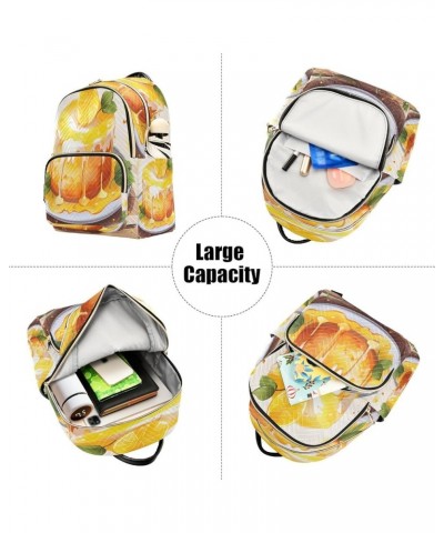 Lemon Cake Quilted Backpack for Women Shoulder Bag Purses Travel Bags for Nurse Work Daily M Medium $18.28 Backpacks