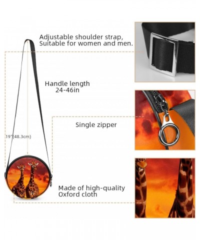 Crossbody Bags for Women,Crossbody Bag Men,Small Sling Bag,Africa Animal Giraffe Sunset,Crossbody Purse $12.33 Crossbody Bags