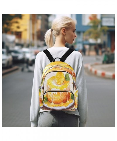 Lemon Cake Quilted Backpack for Women Shoulder Bag Purses Travel Bags for Nurse Work Daily M Medium $18.28 Backpacks