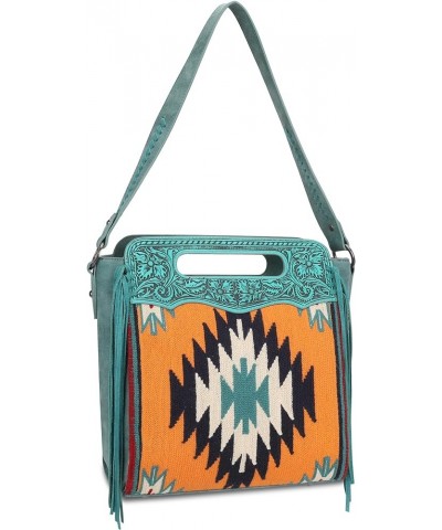 Aztec Tapestry Collection Tote Bag Western Shoulder Handbag and Crossbody Purse for Women Diamond Tote Turquoise $44.54 Totes