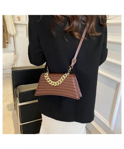 Women's Chain Shoulder Crossbody Wallet Quilted Small Square Shoulder Bag Elegant Women's Handbag Clutch Heise $21.44 Totes