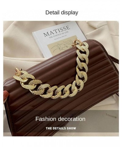 Women's Chain Shoulder Crossbody Wallet Quilted Small Square Shoulder Bag Elegant Women's Handbag Clutch Heise $21.44 Totes