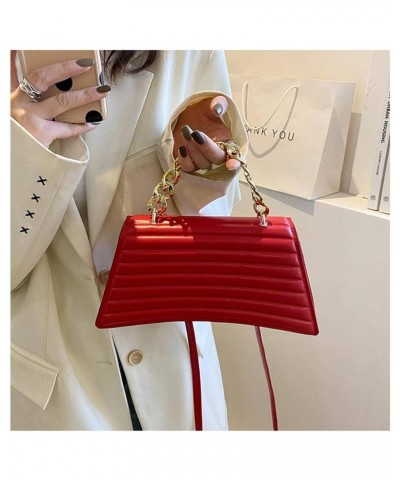 Women's Chain Shoulder Crossbody Wallet Quilted Small Square Shoulder Bag Elegant Women's Handbag Clutch Heise $21.44 Totes